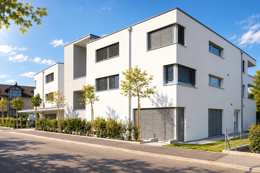 Immeuble contemporain construit par R. Emonet SA